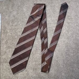 Vintage Brown Striped Silk Tie Mens Necktie KD Rainbow D KT 8008 Classic Fashion